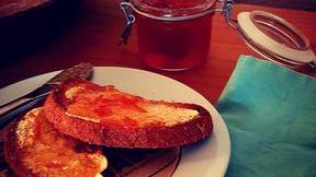 Homemade marmalade on toast